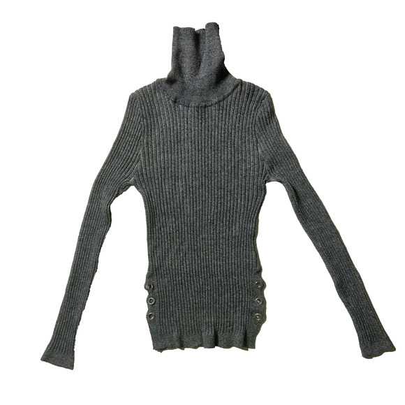 Yoki Gray Turtleneck Sweater Pullover Women L - Picture 2 of 13